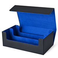 Card Storage Box, Card Deck Case Holds 1200+ Single Sleeved Cards, Strong Magnetic PU Leather Card boxes for MTG TCG