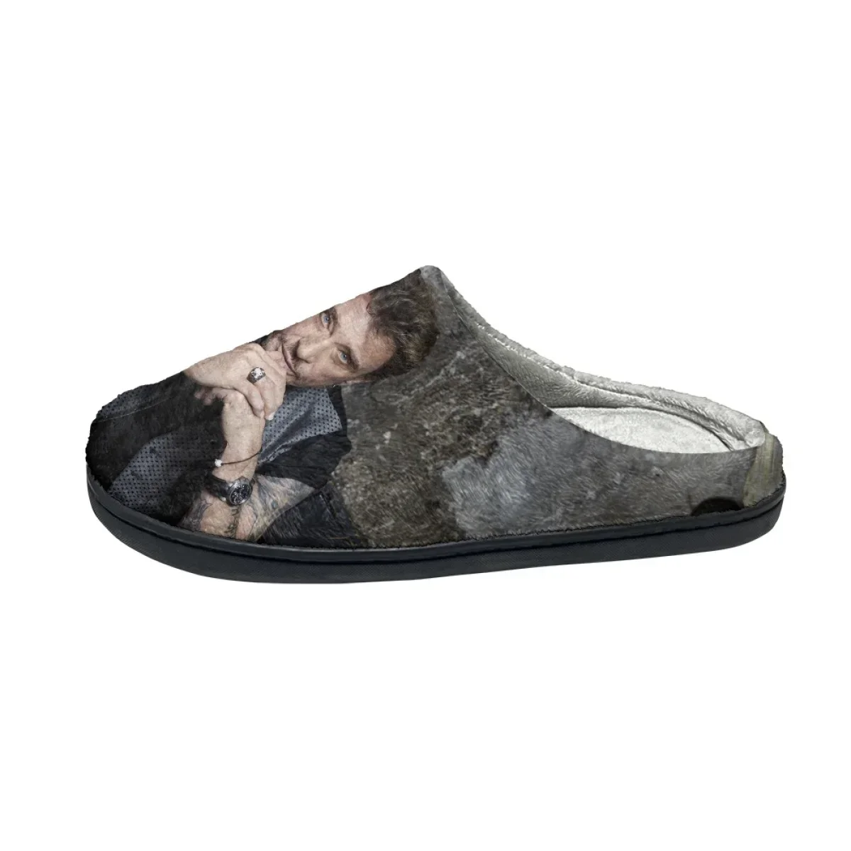Dropship Casual Cotton Slippers Johnny Hallyday Design Non-Slip Indoor Floor Shoes Comfortable Home Women Men Slides for Bedroom
