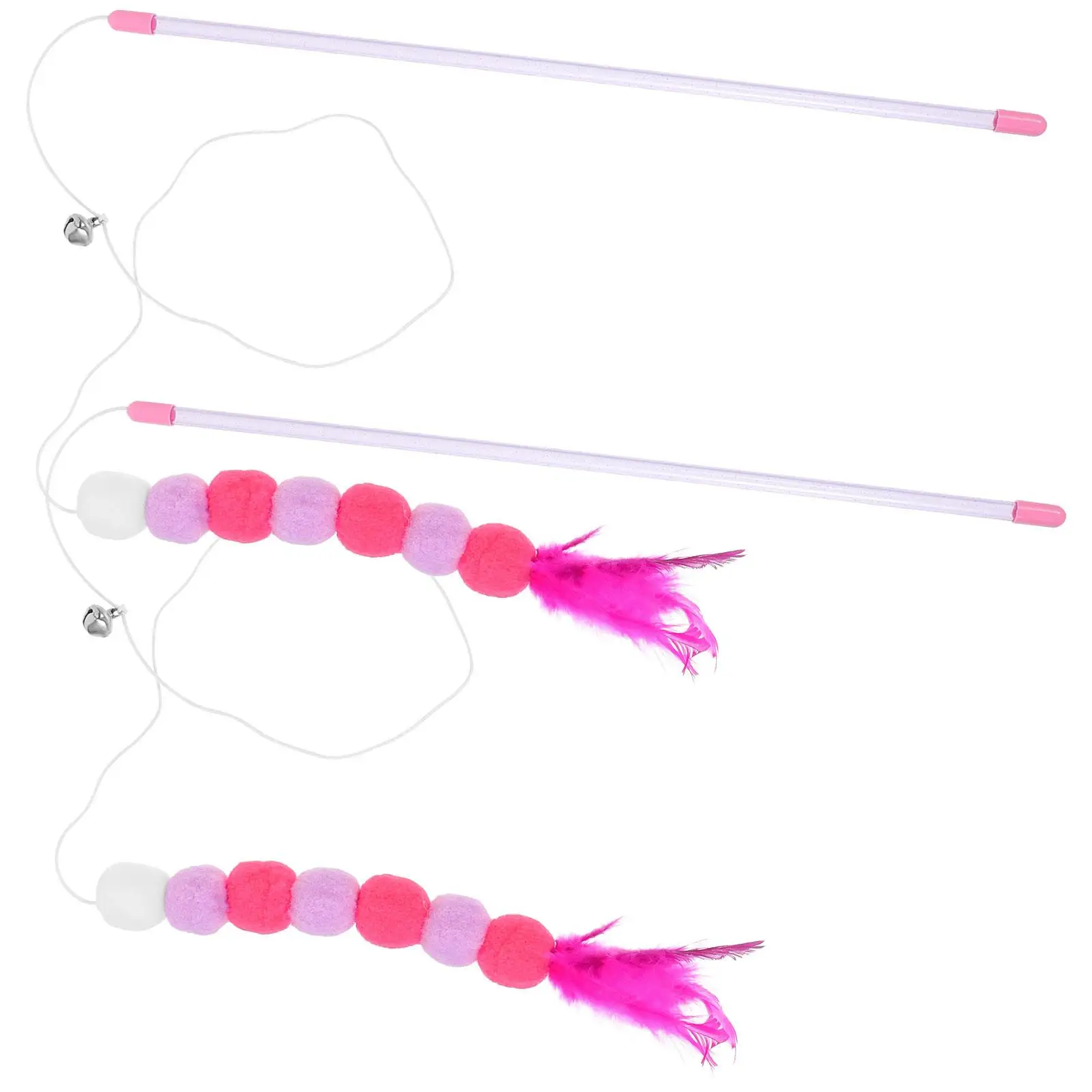 

4 Pcs Christmas Cat Funny Stick Toy Feather Accessories Plush Kicker Self-play Teaser