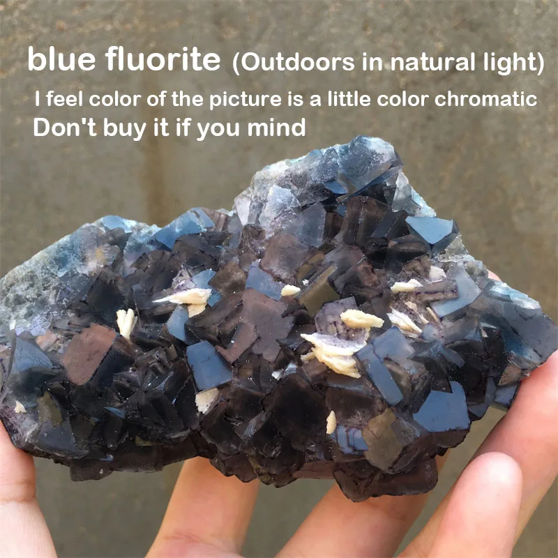 Real Natural Fujian Blue Fluorite Specimen Mineral Cluster Meditation Spirit Exorcism Feng Shui Home Room Decoration