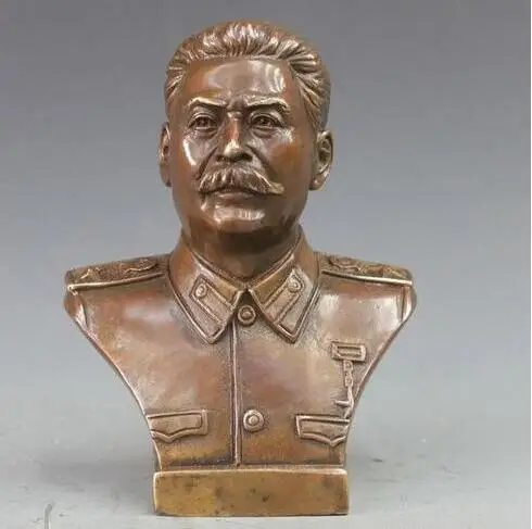 

Western Bronze Copper Politician Joseph Vissarionovich Stalin Bust Art Statue