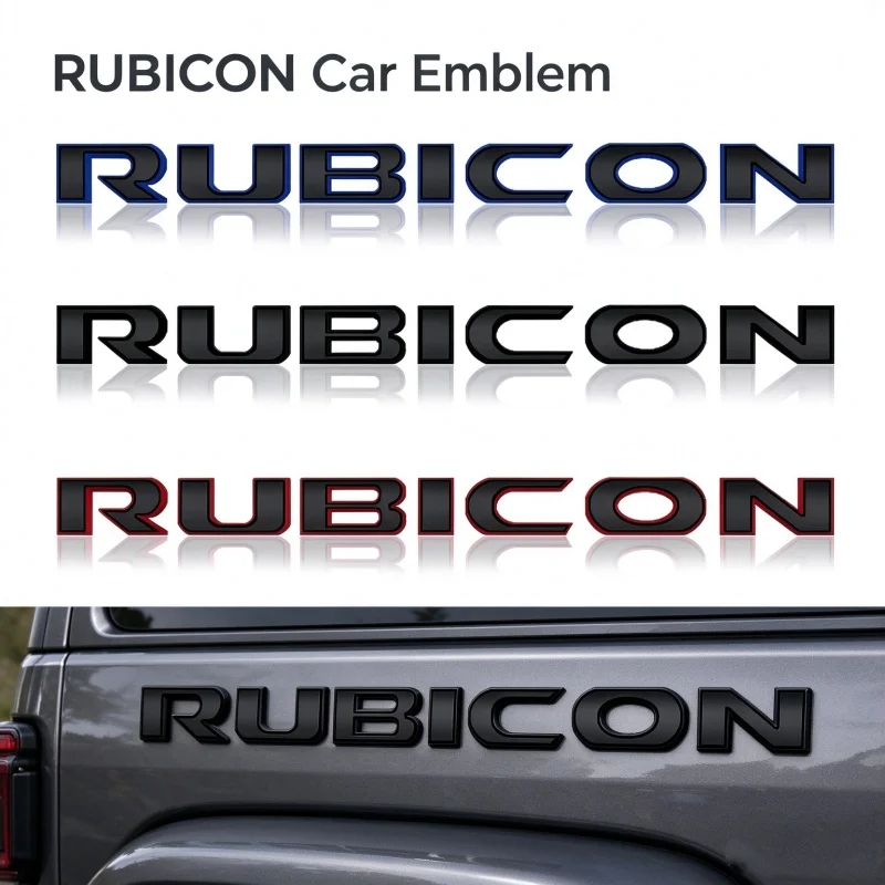 20x1.7cm Car Trunk Body Side Emblem Sticker for Jeep Rubicon Wrangler Grand Cherokee Compass Badge Exterior Styling Accessories