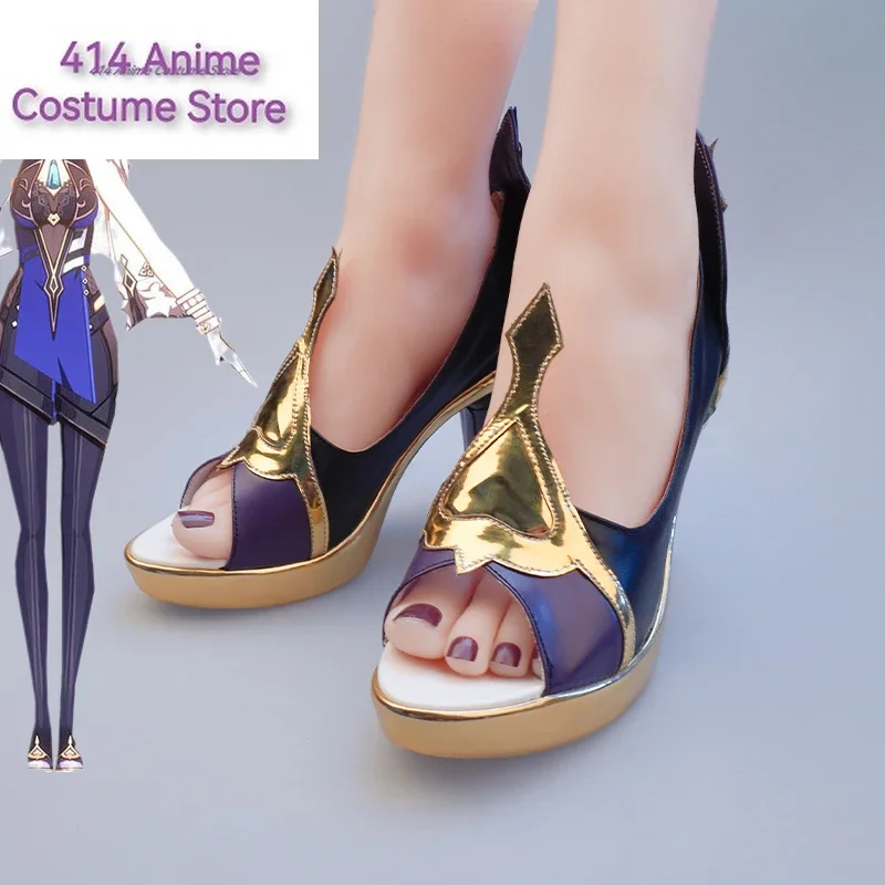 

New Anime Game Genshin Impact Yelan Cosplay Women Shoes Boots Props Halloween Party Accessories Customization Cheap