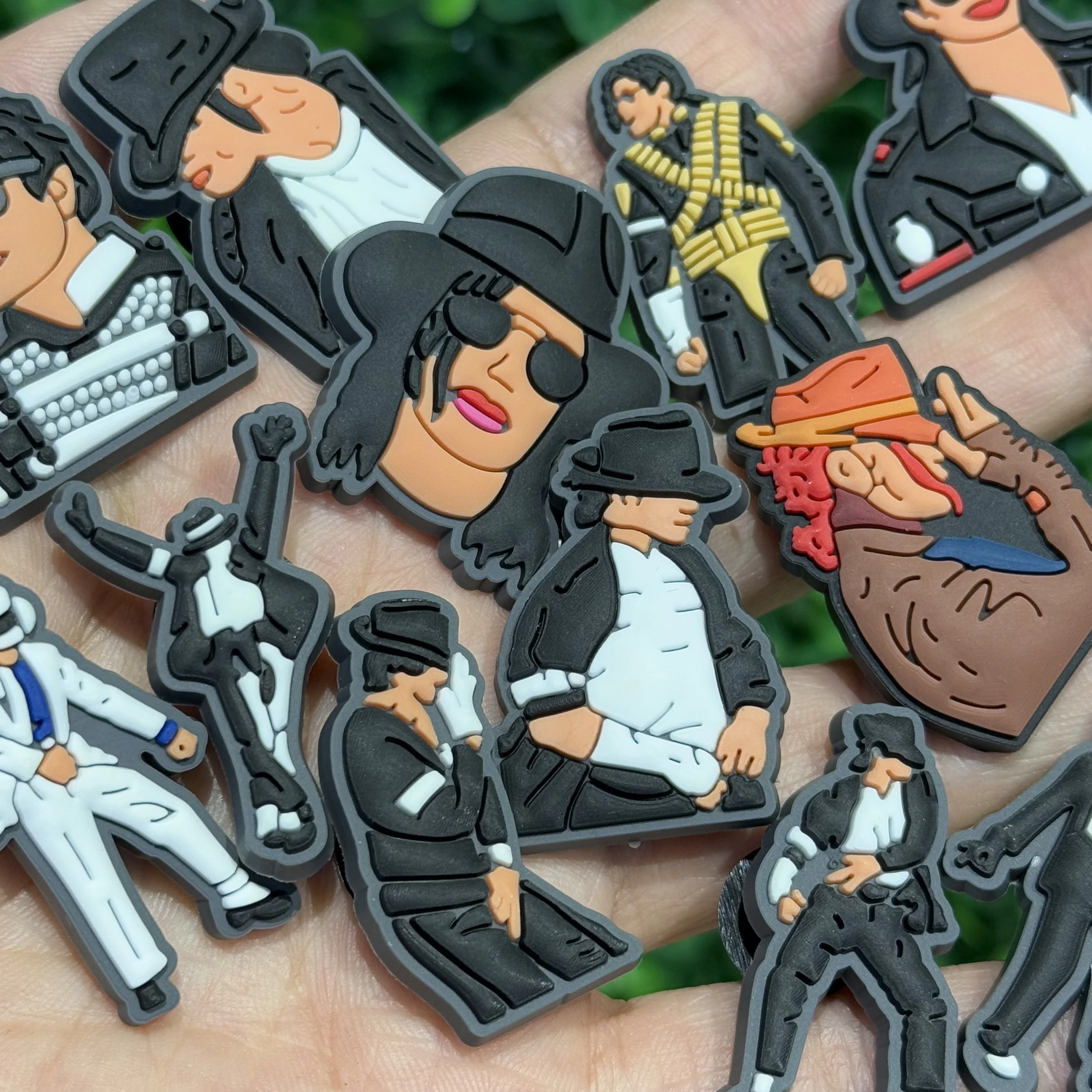 14pcs Michael Jackson Designer Style Shoe Charms DIY Garden Shoe Accessories Decorations for Man Kids Birthday Gift image 3