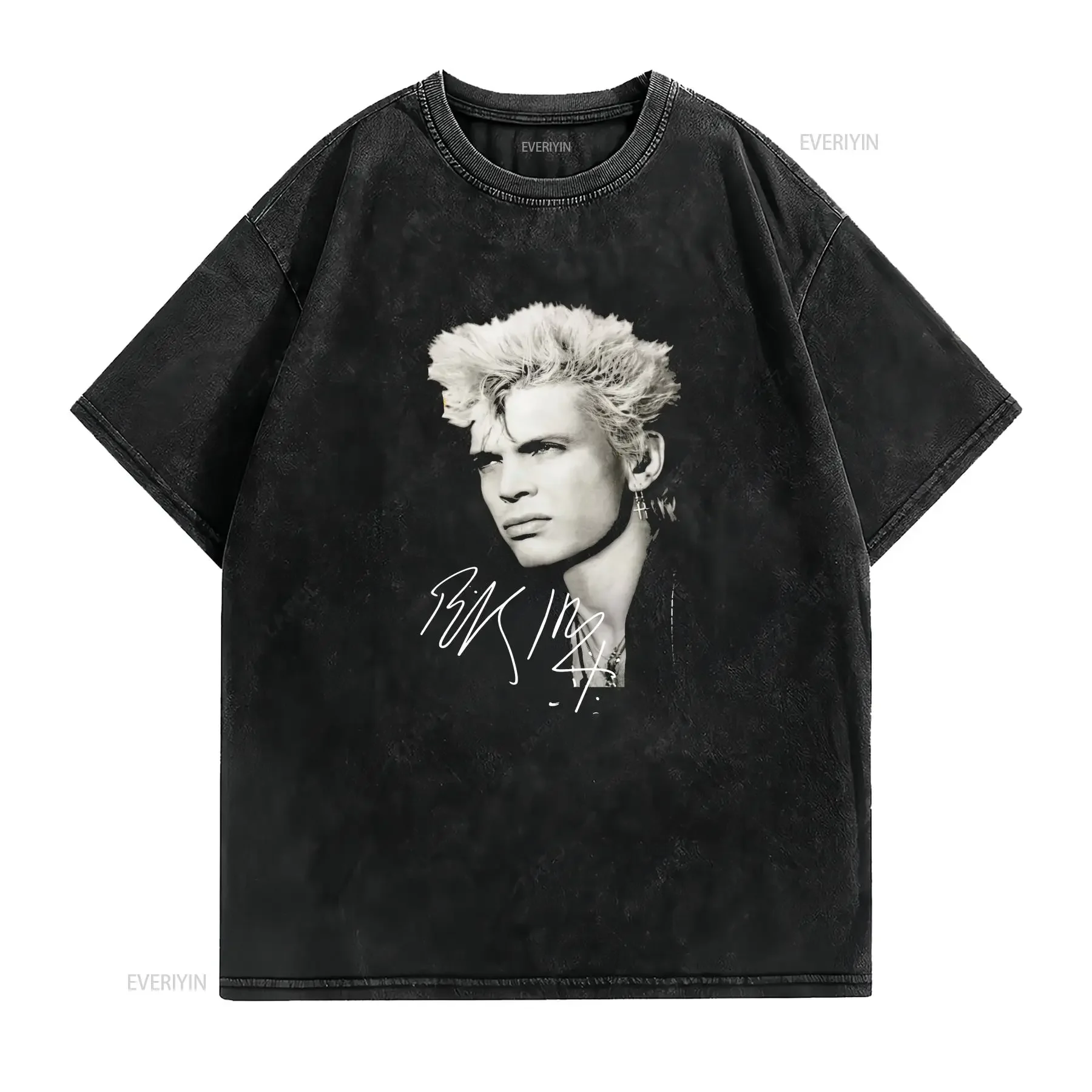 Billy Idol Signature Music for Fan Black All Size t Shirt vintage Washed designer clothes Stretched Breathable homme graphic