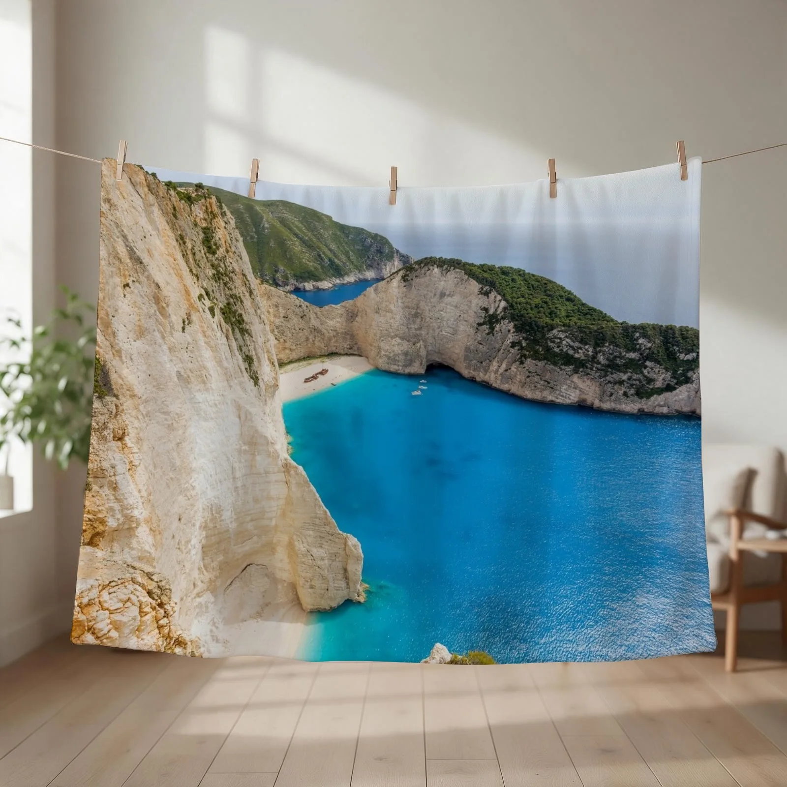 Mountains and sea, Zante, Greece Throw Blanket bed plaid blankets and throws Stuffeds Luxury Blankets