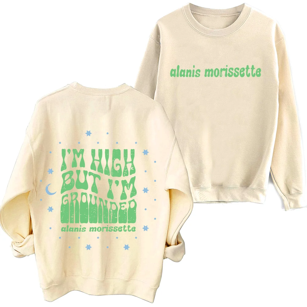 Alanis morissette เสื้อสเวตเตอร์มีกระเป๋าของฉันแขนยาวคอกลมผู้ชายผู้หญิงสไตล์ฮาราจูกุขนาดใหญ่