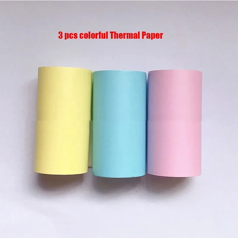 58mm Mini Photo Printer Paper Rolls Thermal Paper 57*25MM White Color Gift DIY Sticker Label Receipt Bill Self-adhesive Paper