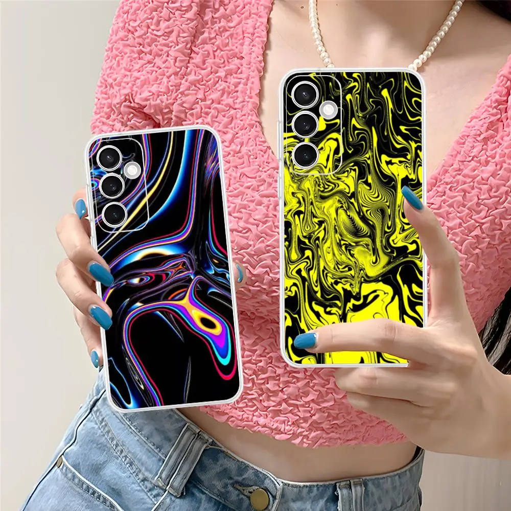 Curved Art Painting Phone Case for Samsung Galaxy S25 S24 S23 S22 S21Plus FE Ultra Soft TPU Clear Shockproof Cover
