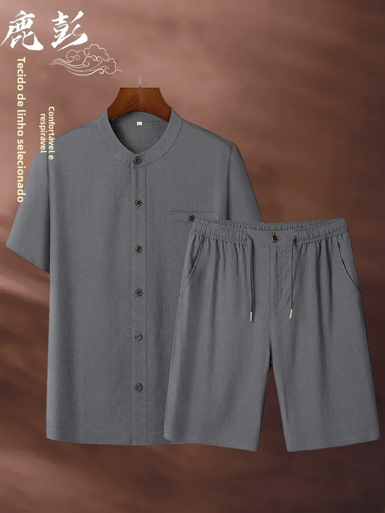 pantalon-court-en-coton-et-lin-a-col-bas-pour-hommes-d'age-moyen-et-ages-tenue-decontractee-d'ete-style-traditionnel-chinois