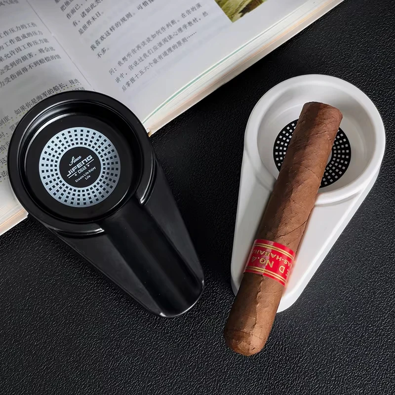 

New Cigar Ashtray Fashion Portable Cigar Smoking Accessories Single Slot Ceramic Cigar Ashtray Gift for Boyfriend Husband