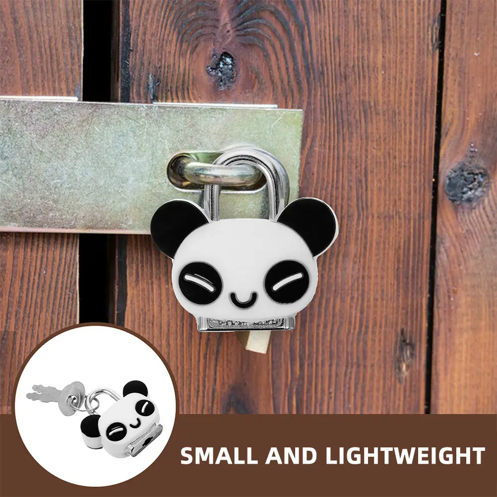 2Pcs Mini Cartoon Panda Key Padlock Cute Lock for Jewelry Box Cabinet Luggage Chest Mini Locker Vintage Combination Padlock