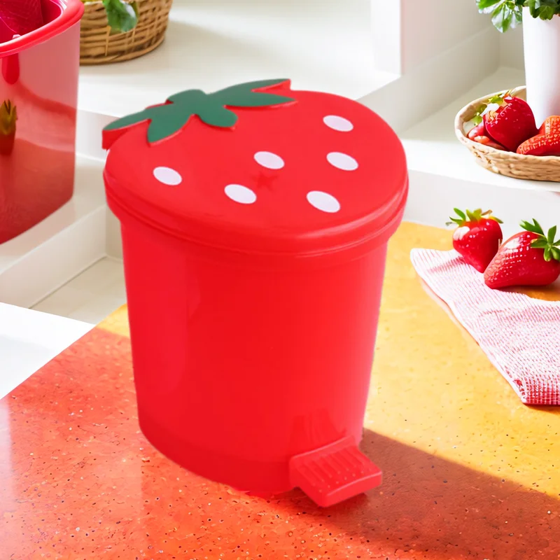 Strawberry Junk Bin Car Interior Trash Can Garbage Bin Waste Paper Organizer Inside The Car For Home Offices Living Room Kitchen