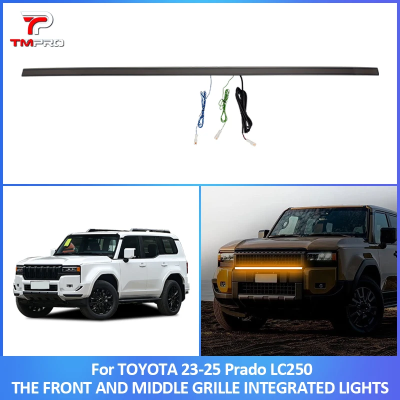 

For Toyota Land Cruiser Prado 250 J250 LC250 2023+ Modification of mesh grille lights, through-hole lights, and daytime lights