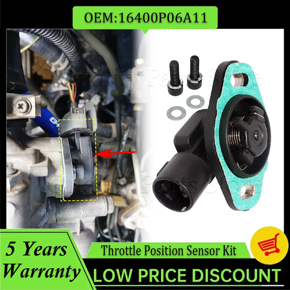 

Car Throttle Position Sensor TPS Kit 3Pins 37825PAAA01 16400P06A11 Fits For 1988-2001 Honda Accord CRX CRV Civic Acura Integra