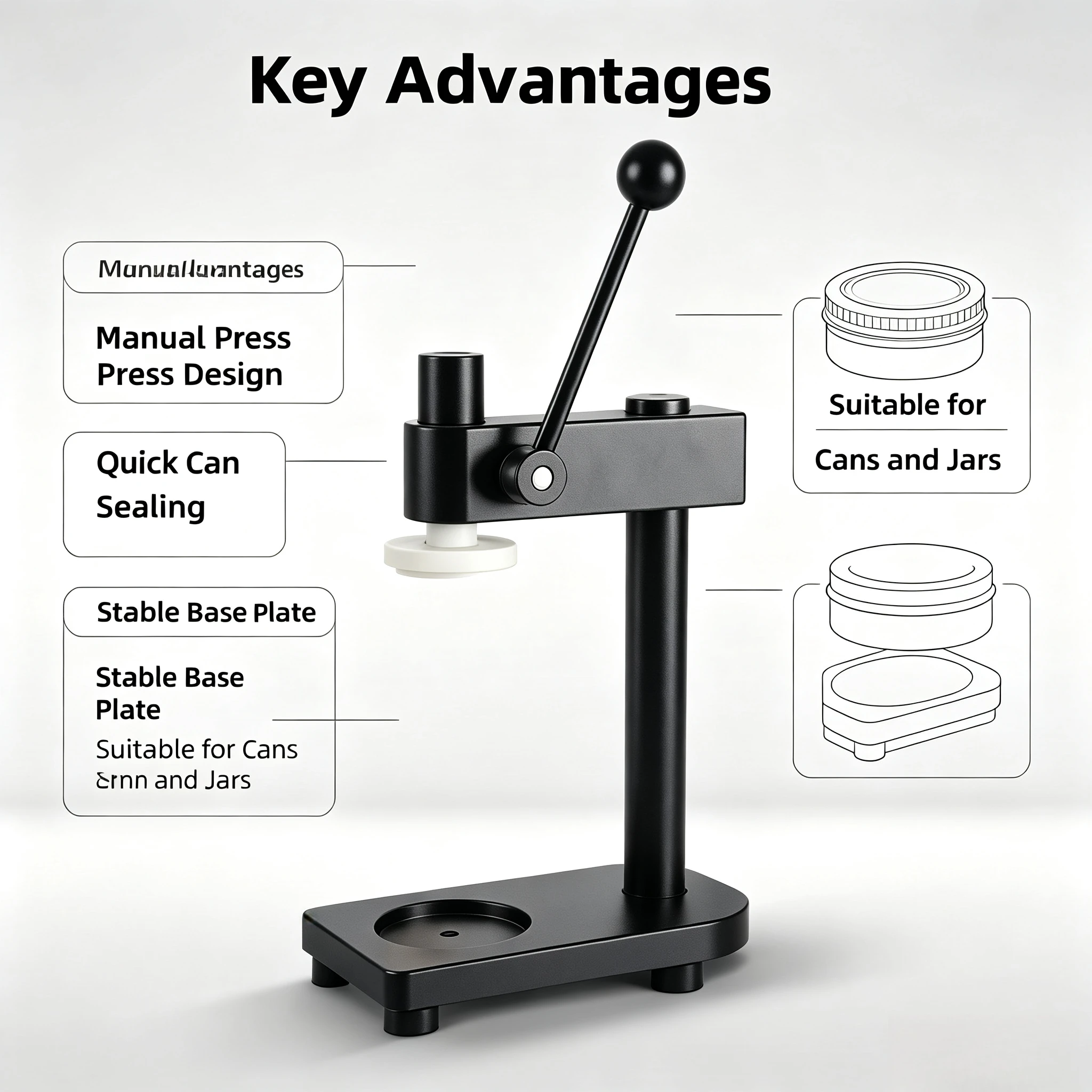 Manual Can Sealing Machine, Commercial Can Capping Sealer, Hand‑Operated Drink Can Sealing Equipment for Milk Tea Shop Street