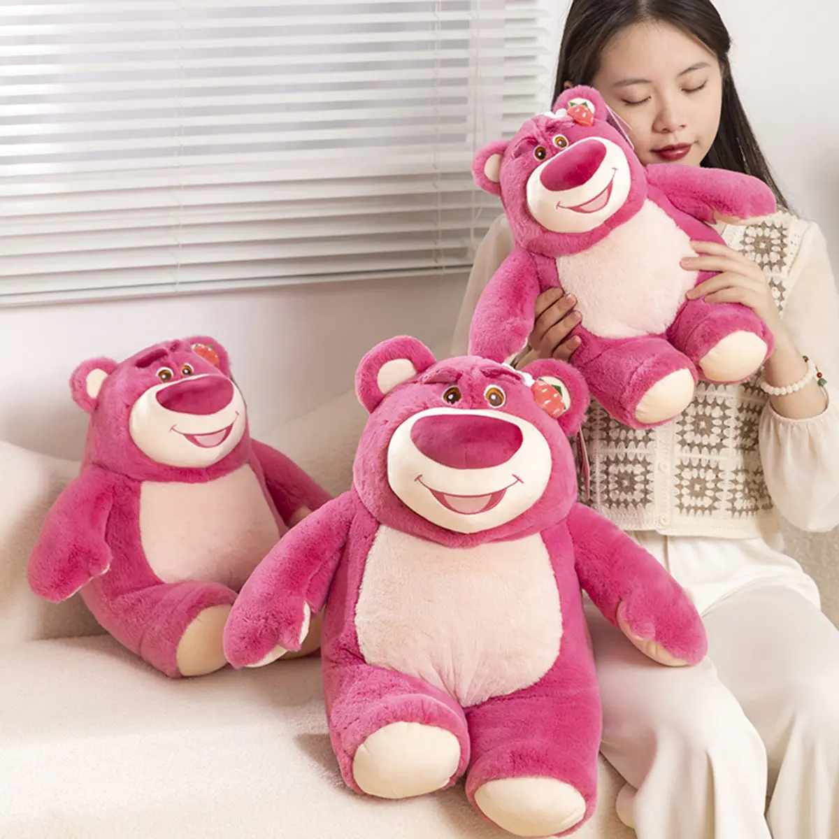 

Disney Authentic Toy Story Lotso Huggin Bear Strawberry Smile Series Cute Soft Plush Stuffed Doll For Kids Home Decor Gift