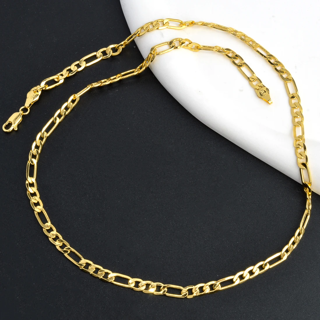 Sunny Jewelry 18K Gold Plated Necklace Width 5mm Cuban Link Chain Fashion Basic Punk Male Female Choker Collar Jewellery Gifts