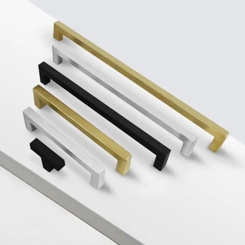 1 Uds. Tiradores de armario negros, tiradores cuadrados de acero inoxidable para armario, cajón, tiradores de puertas de baño, muebles, manija de cocina