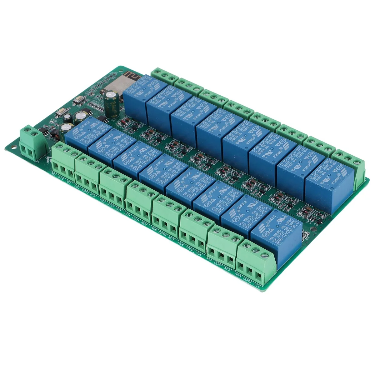 HOT!!ESP8266 WIFI 16 Channel Relay Module ESP-12F Development Board Power, 16 Way Relay Module, Supply Mode 12V