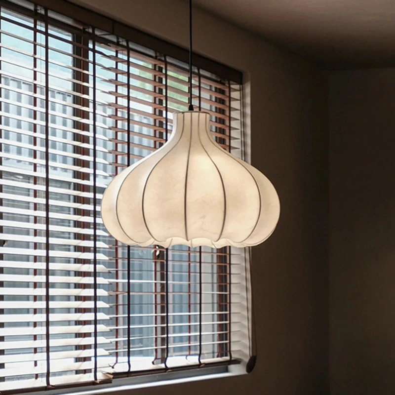 Modern LED ceiling chandelier for living room, adjustable height, hardware lustre, silk shade for Home interior lighting