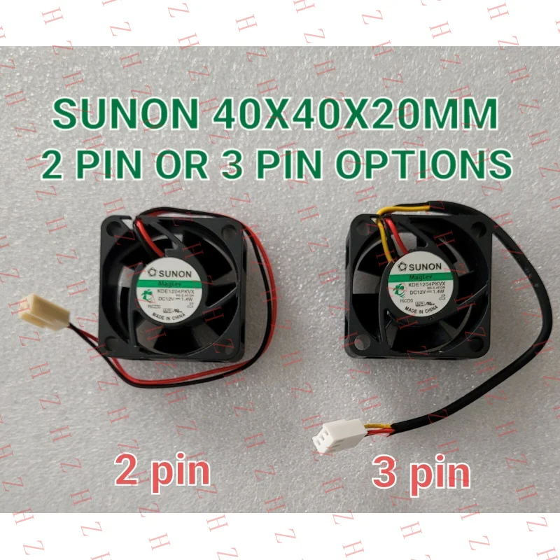P+ for SUNON Maglev KDE1204PKVX DC12V 1.4W 4020 2/3 pin Silent Cooling Fan 40x40x20mm