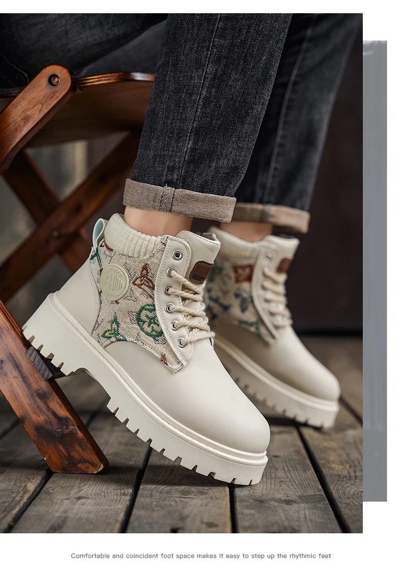 Herrenstiefel, klassische Alltagsschuhe für alle Jahreszeiten, mit breiter Zehenpartie, weiche Sohle, rutschfest, atmungsaktiv, vielseitig einsetzbar, hoher Schaft, bequeme Outdoor-Arbeitsstiefel. – Detail 12