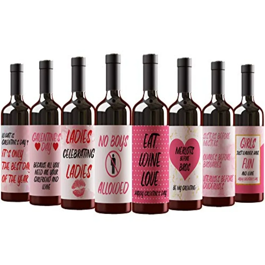 

Be My Galentine - Galentine's Day Gift for Women and Men Valentine's Day for Single Ladies Waterproof Wine Bottle Label Sticker