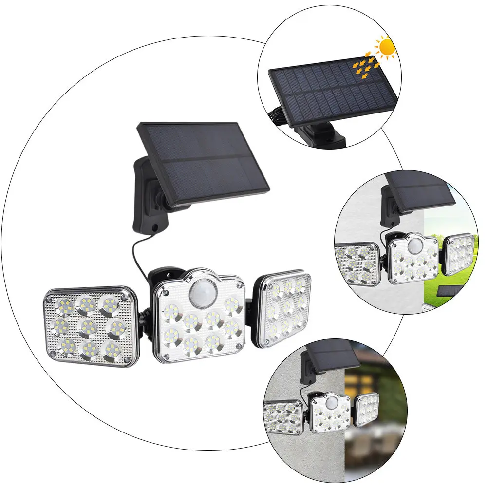 

1Pcs LED Solar Wall Light Outdoor Waterproof Motion Sensor Lamp for Garden Stairs Porch Yard Lighting No Wiring Required