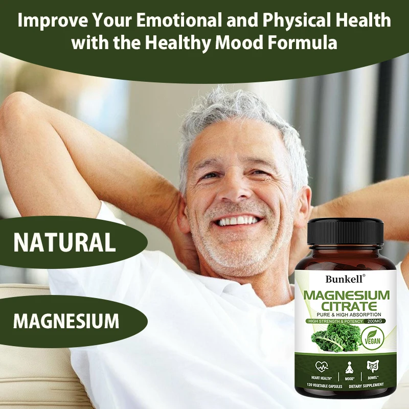 Magnesium Citrate Supplement - Supports Heart, Cardiovascular, Immune Health, Energy Metabolism, Gut Digestion