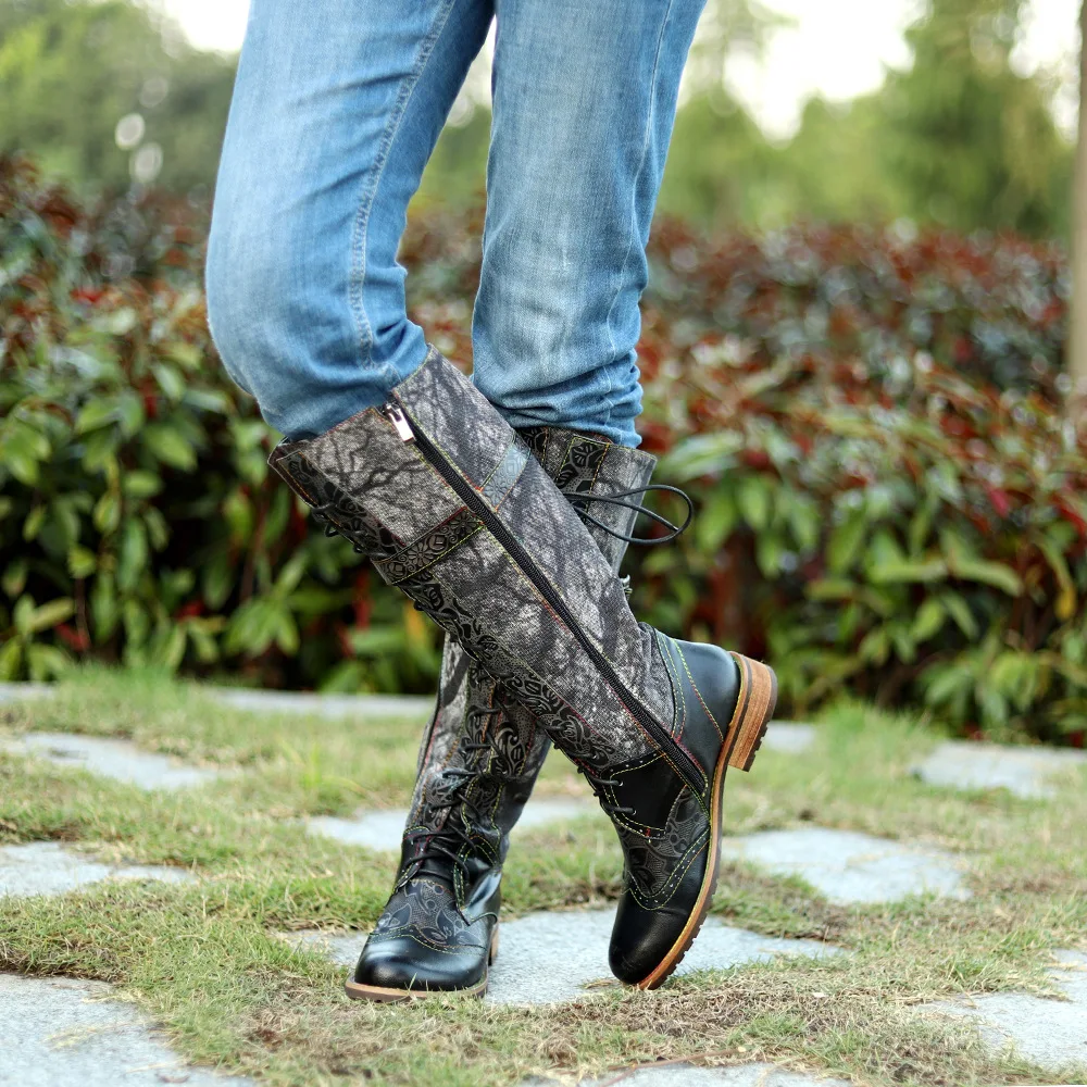 4 سنتيمتر الدنيم طباعة القماش الجلود الاصطناعية منصة كبيرة الحجم الخريف الربيع كاوبوي النساء الكاحل الشقق الأحذية العرقية البريدي الأحذية #4