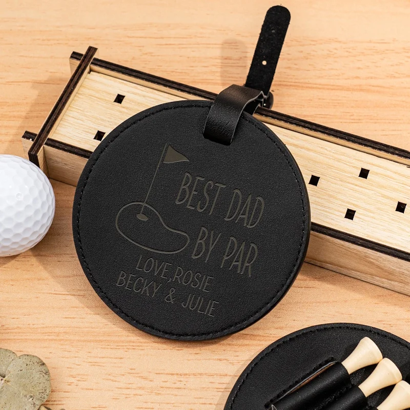 Personalised golf tee storage bag Custom name round golf tee pouch Portable golf tee storage bag Gift for golf enthusiasts