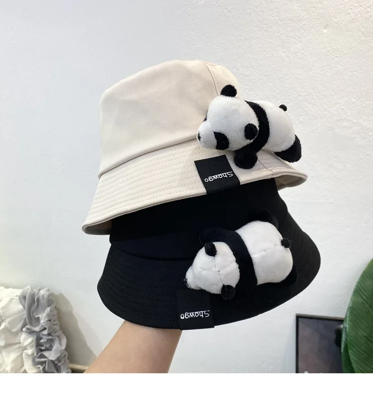 New chubby cartoon cute panda fisherman hat Japanese and Korean style designer niche bucket hat