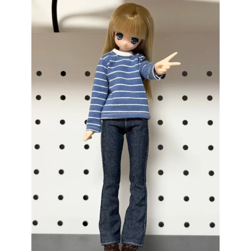 Maßgeschneiderte modische, sexy High-Waist-Schlagjeans im Maßstab 1:6, ca. 30 cm, für FR2 OB27 Ob22 Ob24 Actionfiguren-Modelle – Detail 1