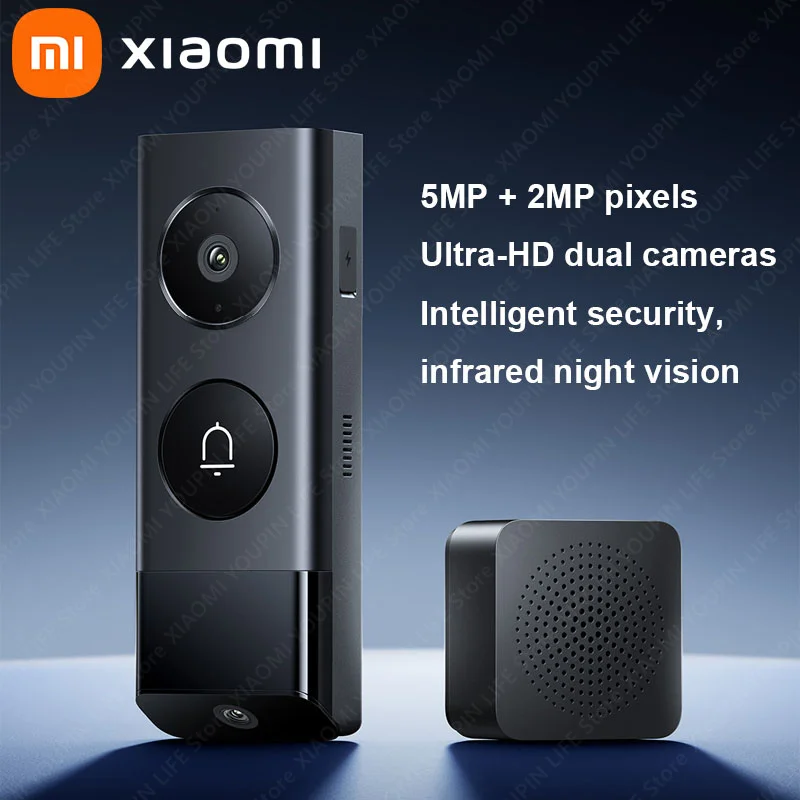 

Xiaomi Smart Doorbell 4 Pro Ultra HD Dual Photography Night Vision Video Doorbell Ambient Light Infrared Sensor Smart AI Gift Mi