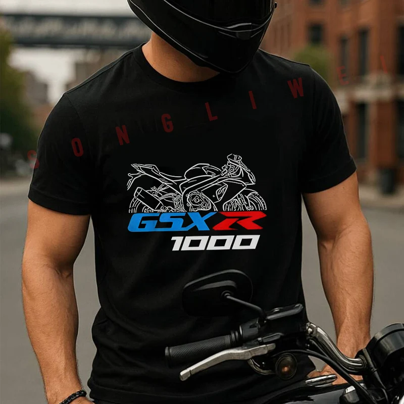 

Мужская футболка GSX-R 1000 2009-2016 для спортбайкеров, хлопковые футболки с круглым вырезом, футболка с короткими рукавами, модная футболка
