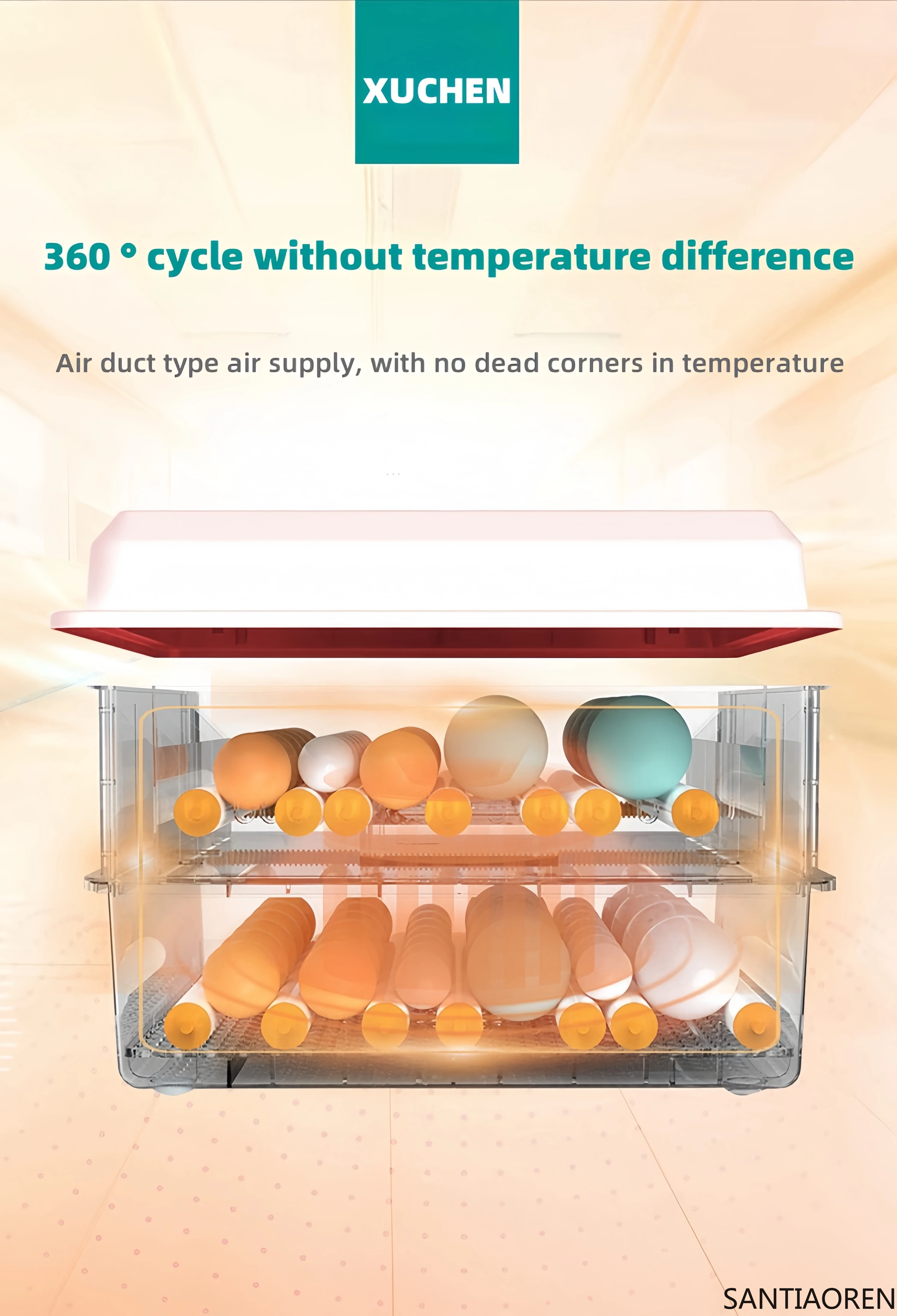 

Egg Incubator Fully Automatic 64 Eggs Portable Poultry Egg Hatching Incubator