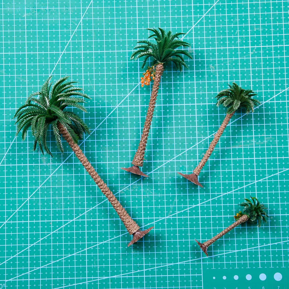 Height 6-15cm Coconut Palm Tree Model DIY Park Rainforest Train Railroad Decoration Building Landscape Miniature Tree 5Pcs