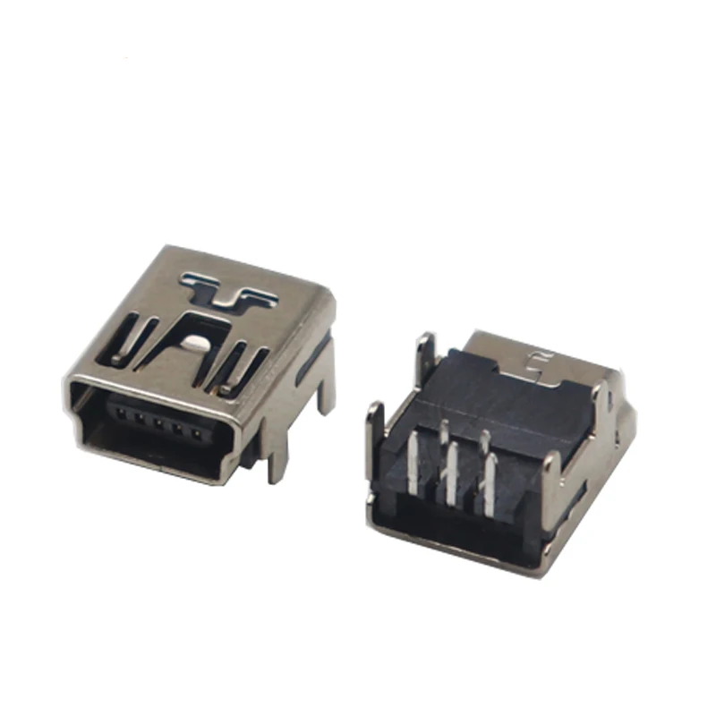 【50-10PCS】Mini USB female 5 Type Flat Edge SMT dip 5Pin Connectors Port Jack Tail Socket Plug Terminals