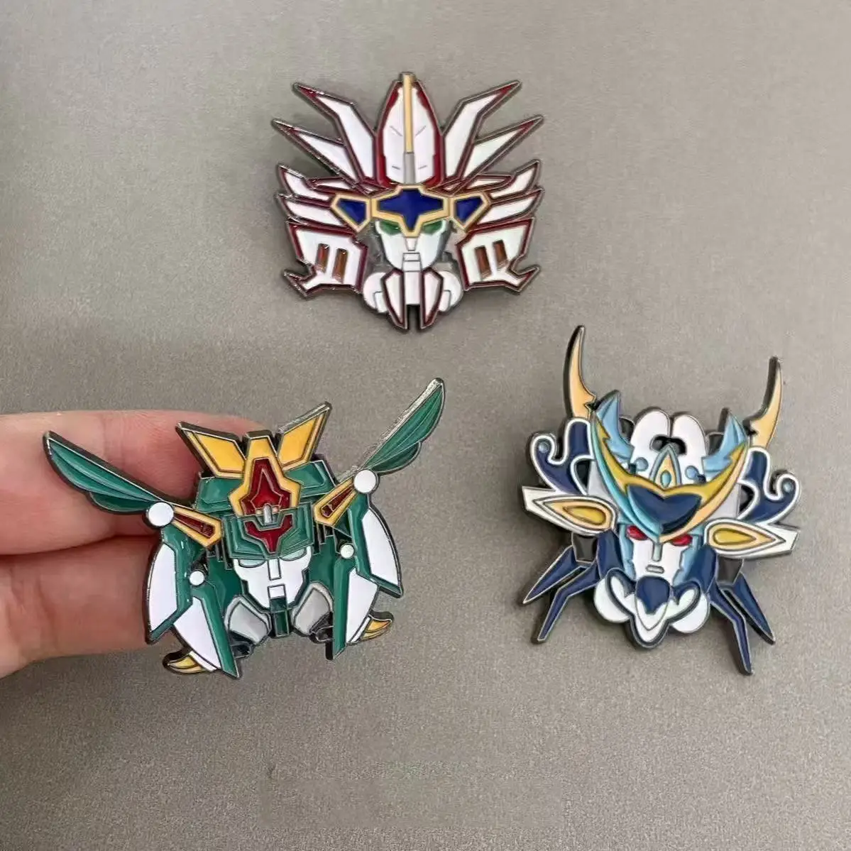 3pcs/set Anime Magical King Granzort Enamel Brooch Cartoon Robot Metal Badge Lapel Pin Cosplay Jewelry Accessories Fan Gifts