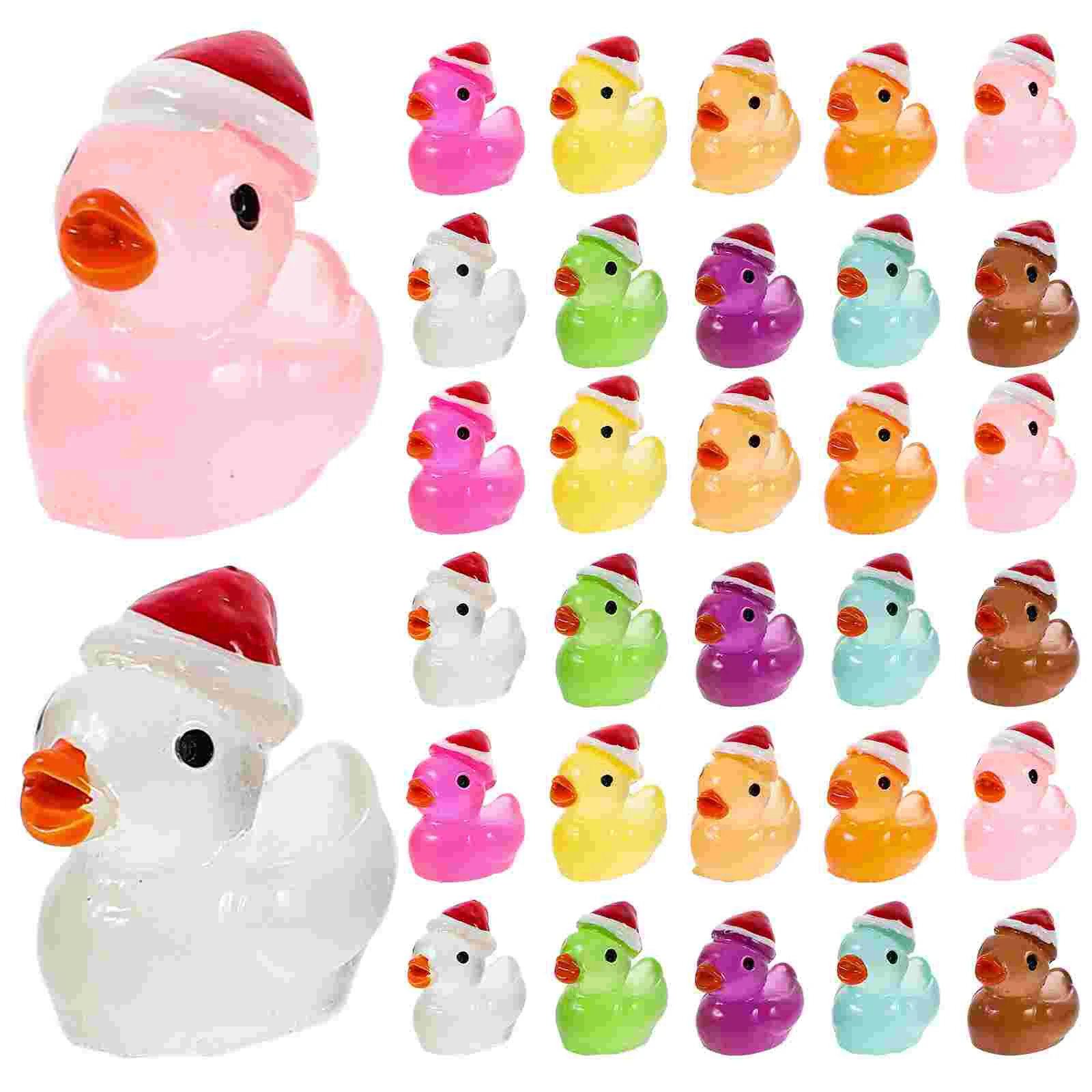 

Luminous Mini Ducks Colorful and Cute Christmas Micro Landscape Ornaments Succulent Moss Plant Decoration Handmade DIY 50pcs