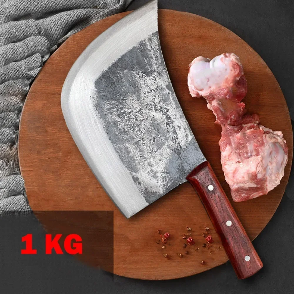 BlackSmith Hammer Kuty nóż do krojenia Ciężki nóż rzeźniczy Duża kość Łatwe cięcie Tasak 1kg Waga Chiński tasak Drewniany uchwyt