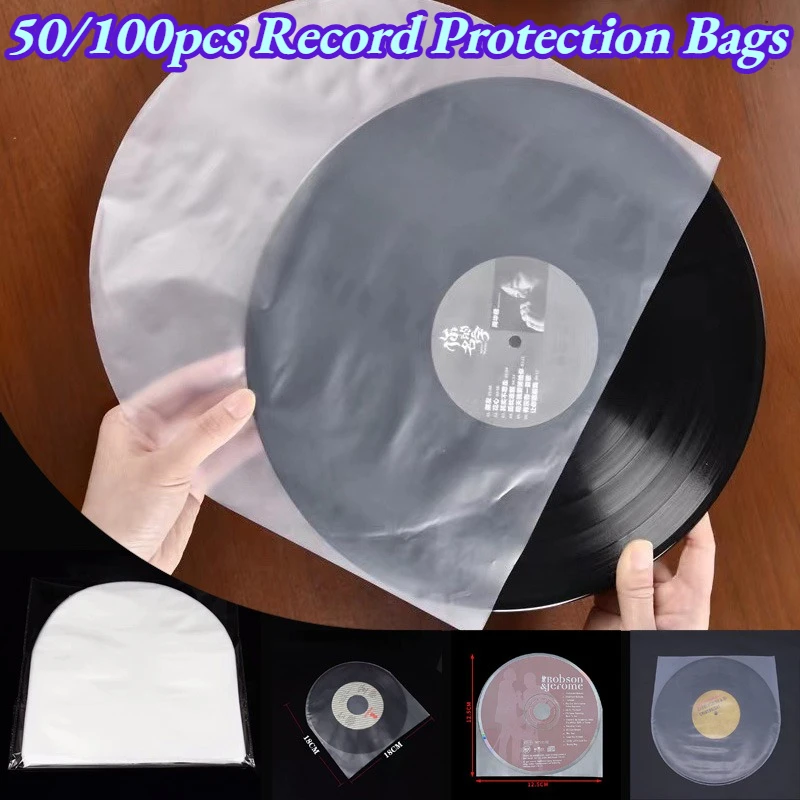 12/10inch Thickened Record Inner Bag 50/100pcs Record Protection Bags Anti-static OPP Material Lined for Home Audio Storage