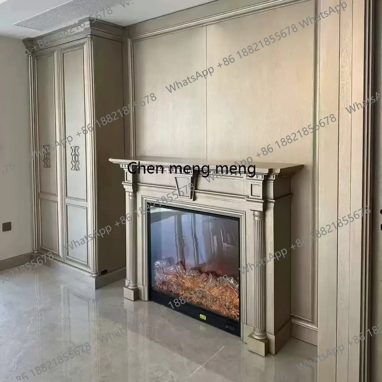 American modern fireplace rack, light luxury fireplace entry foyer entrance French engravingDD