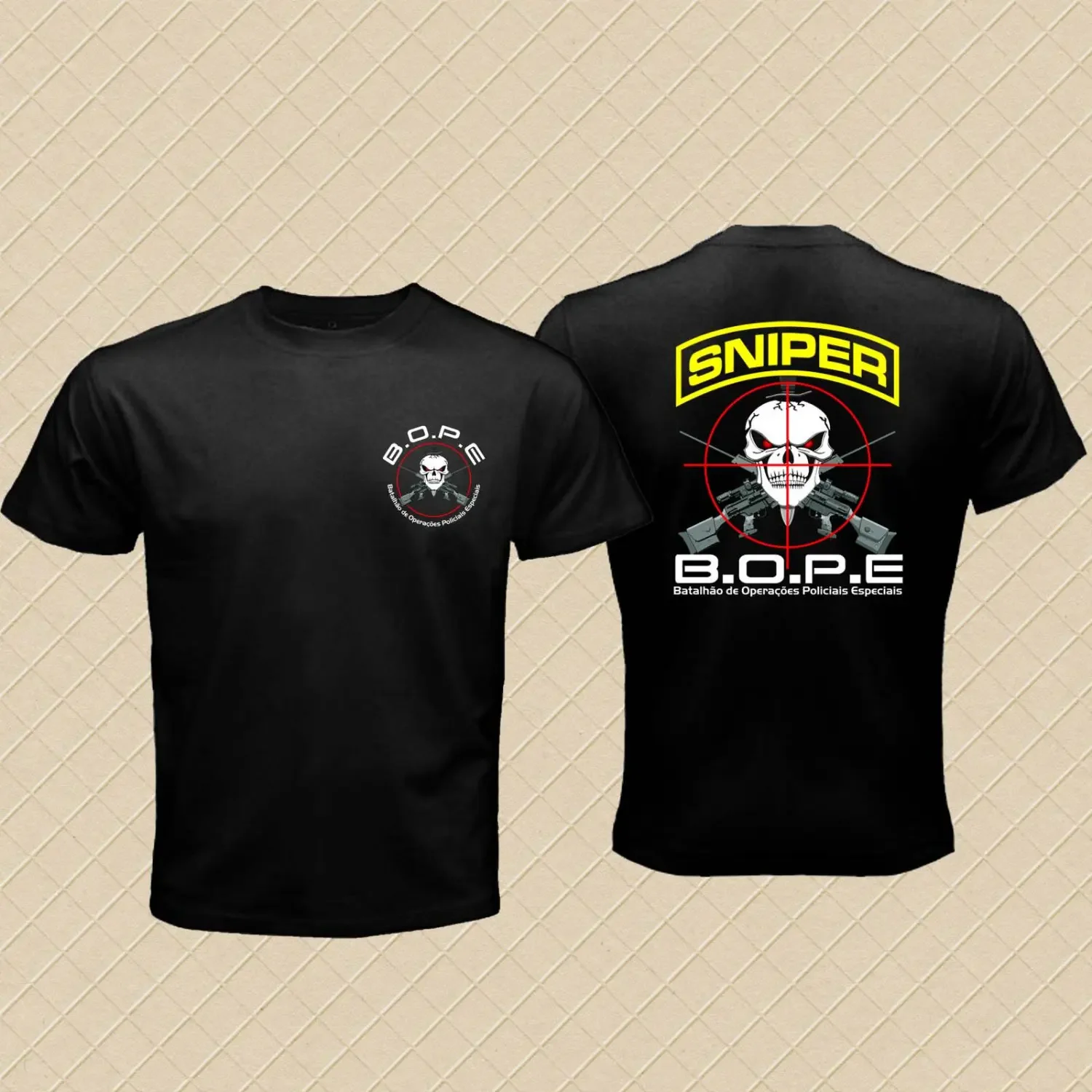 

BOPE Tropa De Elite Sniper Brazil Special Elite Forces Military Men T-Shirt Short Sleeve Casual Cotton O-Neck Summer Shirt