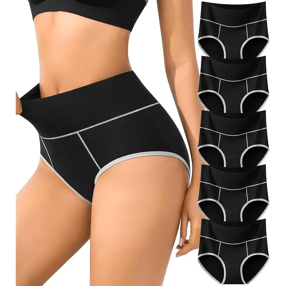 

Женские хлопковые трусы с высокой талией, полностью закрывающие, мягкие, дышащие, для послеродового периода и после кесарева сечения, 5 штук в упаковке