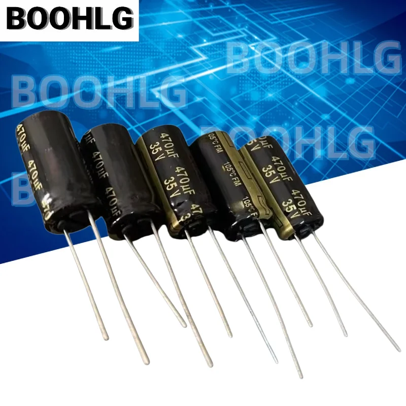 5PCS 470UF 35V Fever Audio Capacitor 35V 470UF 10X20 FM Ultra Low Resistance