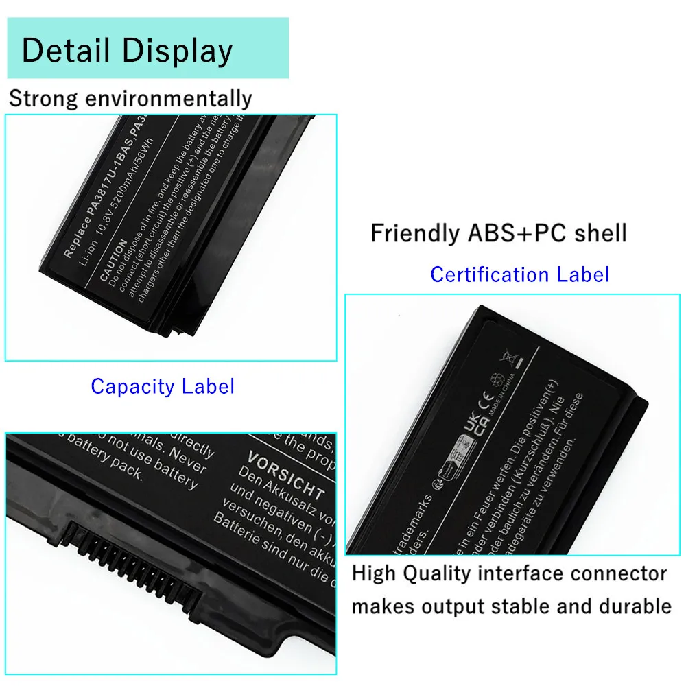 

Laptop Battery For Toshiba C600D C655 C660 C670 C675 L600 L630 L635 L640 PA3817U-1BRS PA3817U-1BAS PA3818U-1BRS PA3819U-1BRS