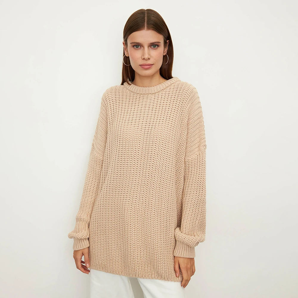 

Talenza Women's Loose Sweaters Autumn Winter New Solid Hollow Out Pullovers Jumpers Casual Office Lady Fashion Female Knitwear
