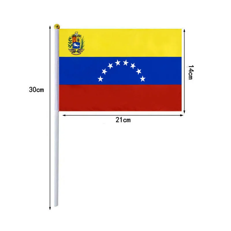 10 Pcs/lot Venezuela Hand Waving Flags 14x21cm Venezuela Flag Wholesale 10 Pcs per Lot